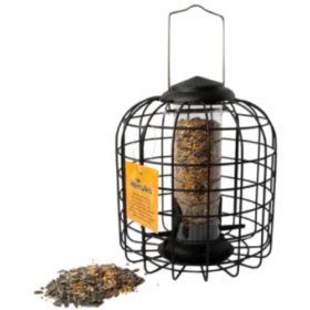 Fuglefoderhus med gitter til frø - Ø20 × 22 cm | Vild med Høns